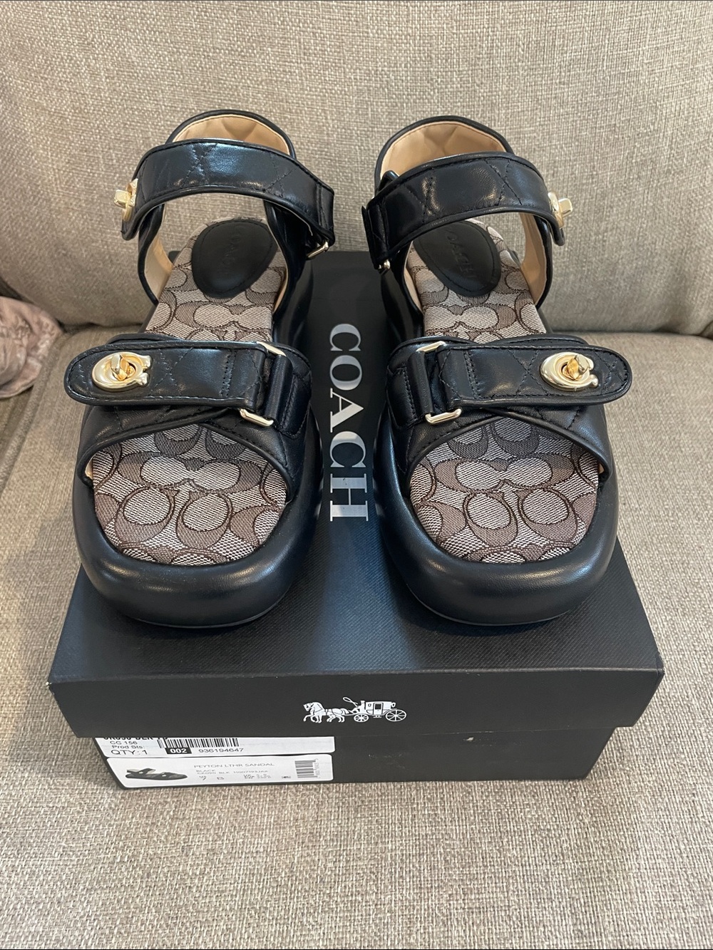 New Coach Peyton Sandal with Signature Jacquard